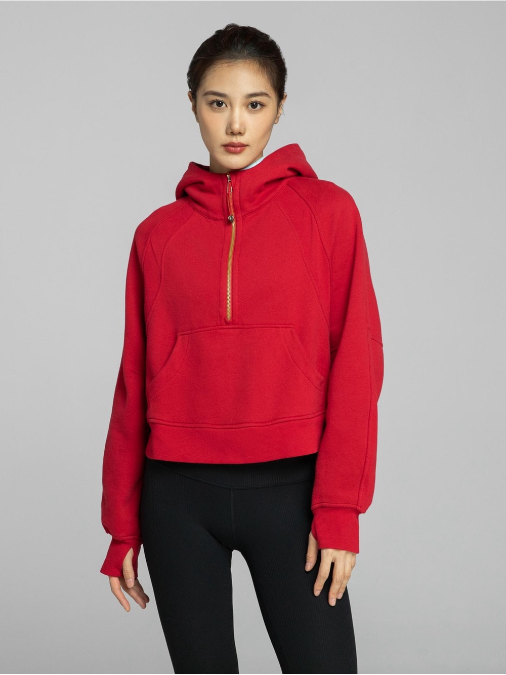 LULULEMON Lunar New Year Red Scuba Oversized Funnel Neck Half-Zip